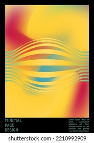 Geometrical Poster Design with Optical Illusion Effect.  Modern Psychedelic Cover Page Collection. Colourful Wave Lines Background. Fluid Stripes Art. Swiss Design. Vector Illustration for Brochure.