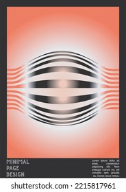 Geometrical Poster Design with Optical Illusion Effect.  Modern Psychedelic Cover Page Collection. Rainbow Wave Lines Background. Fluid Stripes Art. Swiss Design. Vector Illustration for Booklet. 