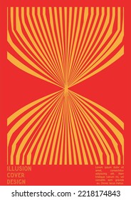 Diseño de afiches geométricos con efecto de ilusión óptica.  Colección moderna de portadas psicodélicas. Fondo De Coloridas Líneas De Onda. Arte de Rayas Fluidas. Diseño Suizo. Ilustración vectorial para pancarta. 
