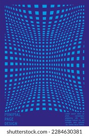 Geometrical Poster Design with Optical Illusion Effect.  Minimal Psychedelic Cover Page Collection. Neon Wave Lines Background. Fluid Stripes Art. Swiss Design. Vector Illustration for Booklet. 