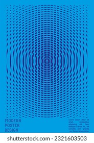 Geometrical Poster Design with Optical Illusion Effect.  Minimal Psychedelic Cover Page Collection. Monochrome Wave Lines Background. Fluid Stripes Art. Swiss Design. Vector Illustration for Banner. 
