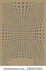 Geometrical Poster Design with Optical Illusion Effect.  Minimal Psychedelic Cover Page Collection. Grey Wave Lines Background. Fluid Stripes Art. Swiss Design. Vector Illustration for Brochure, 