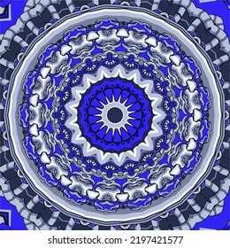 Geometrical psychedelic colorful stone ornament mandala background