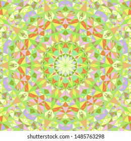 Geometrical radial triangle mosaic pattern background - psychedelic circular abstract colorful vector design