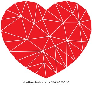 Geometrical Red Heart Triangle Shape 