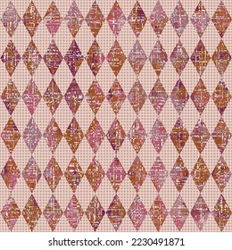 Geometrical red rhombus allover seamless pattern. Vector Argyle Pattern Illustration.