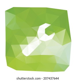 Geometrical repair icon, colorful polygonal background