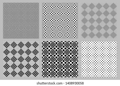 Geometrical retro circle pattern background set - abstract vector graphic designs from circles