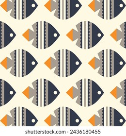 Geometrical Retro Fish Background Wallpaper