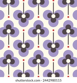 Geometrical Retro Florals Background Wallpaper