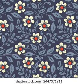 Geometrical Retro Florals Background Wallpaper