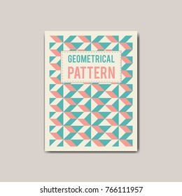 Geometrical rhombus flat colorful background. Covers with vintage geometric pattern. Applicable for brochures, posters, greeting cards. Vector illustration