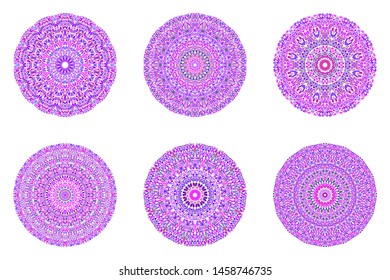 Geometrical round abstract flower ornament mandala set - ornate vector illustrations