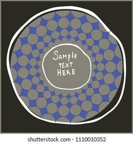 Geometrical round frame with abstract shapes, circle vector illustration.