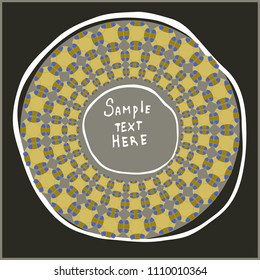 Geometrical round frame with abstract shapes, circle vector illustration.