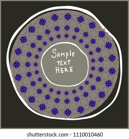 Geometrical round frame with abstract shapes, circle vector illustration.