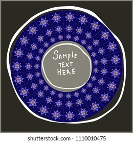 Geometrical round frame with abstract shapes, circle vector illustration.