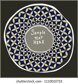 Geometrical round frame with abstract shapes, circle vector illustration.
