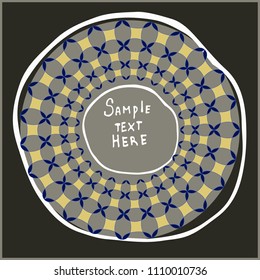 Geometrical round frame with abstract shapes, circle vector illustration.
