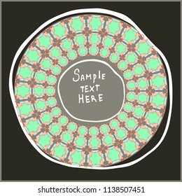 Geometrical round frame with abstract shapes, circle vector illustration.