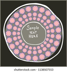 Geometrical round frame with abstract shapes, circle vector illustration.