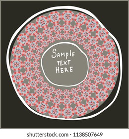 Geometrical round frame with abstract shapes, circle vector illustration.