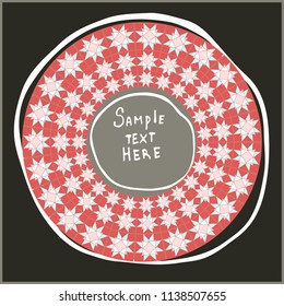 Geometrical round frame with abstract shapes, circle vector illustration.