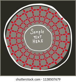 Geometrical round frame with abstract shapes, circle vector illustration.