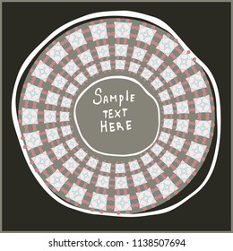 Geometrical round frame with abstract shapes, circle vector illustration.