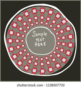 Geometrical round frame with abstract shapes, circle vector illustration.