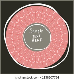 Geometrical round frame with abstract shapes, circle vector illustration.