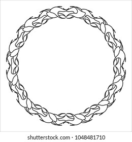 Geometrical round frame made of abstract shapes, circle vector illustration.