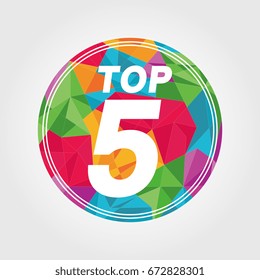 geometrical round top 5 icon