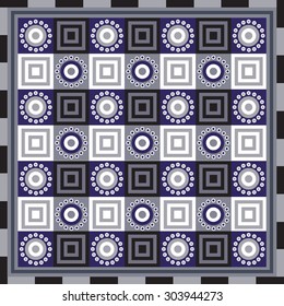 Geometrical seamless abstract pattern from decorative ethnic ornament elements .  African, Mexican, Turkmen texture (background) for packing, textile, interior, web design.