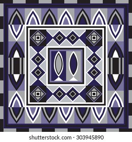 Geometrical seamless abstract pattern from decorative ethnic ornament elements .  African, Mexican, Turkmen texture (background) for packing, textile, interior, web design.