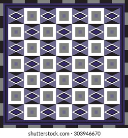 Geometrical seamless abstract pattern from decorative ethnic ornament elements .  African, Mexican, Turkmen texture (background) for packing, textile, interior, web design.
