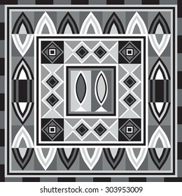 Geometrical seamless abstract pattern from decorative ethnic ornament elements .  African, Mexican, Turkmen texture (background) for packing, textile, interior, web design.
