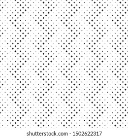 Geometrical seamless abstract star pattern background - monochrome vector graphic design from curved stars