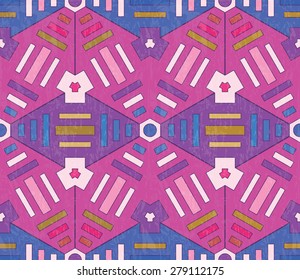 Geometrical seamless background with tribal pattern