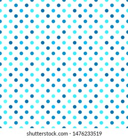 Geometrical seamless blue dot pattern background design - abstract vector graphic from circles