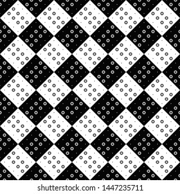 Geometrical seamless circle pattern background - abstract black and white vector design from rings
