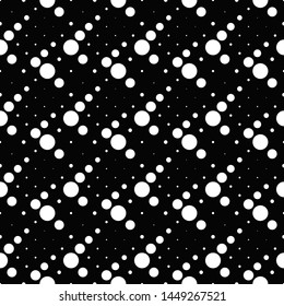 Geometrical seamless circle pattern background - monochrome abstract vector graphic design from dots