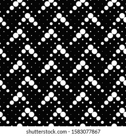 Geometrical seamless circle pattern background design - abstract black and white vector illustration