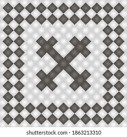 Geometrical seamless counting jacquard embroidery or knitting scheme motif pattern background, isolated vector illustration. For apparel textile: sweater, sock, scarf; interior: napkin, cushion