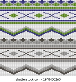 Geometrical seamless counting jacquard embroidery or knitting scheme motif pattern background, isolated vector illustration. For apparel textile like that sweater, sock, napkin, cushion
