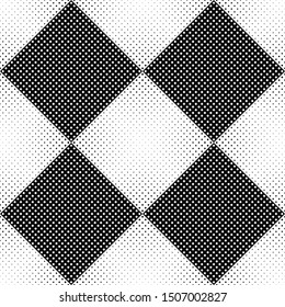 Geometrical seamless diagonal square pattern background - black and white vector graphic from squares