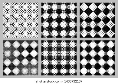 Geometrical seamless dot pattern background set - abstract vector designs from dots