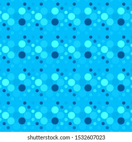 Geometrical seamless dot pattern background design - abstract cyan vector graphic