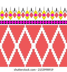 Motivo étnico geométrico Seamless patrón tradicional frontera colorido Patrón de arte étnico concepto de arte. Ornamento de estilo étnico