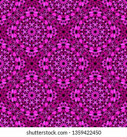 Geometrical seamless gravel mosaic petal pattern background - abstract spiritual vector graphic design
